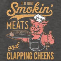 Old Row Smokin Meats And Clapping Cheeks Funny Vector Backpack