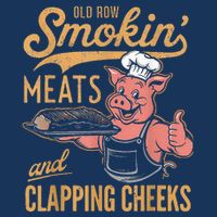 Old Row Smokin Meats And Clapping Cheeks Funny Infant Baby Jersey Bodysuit
