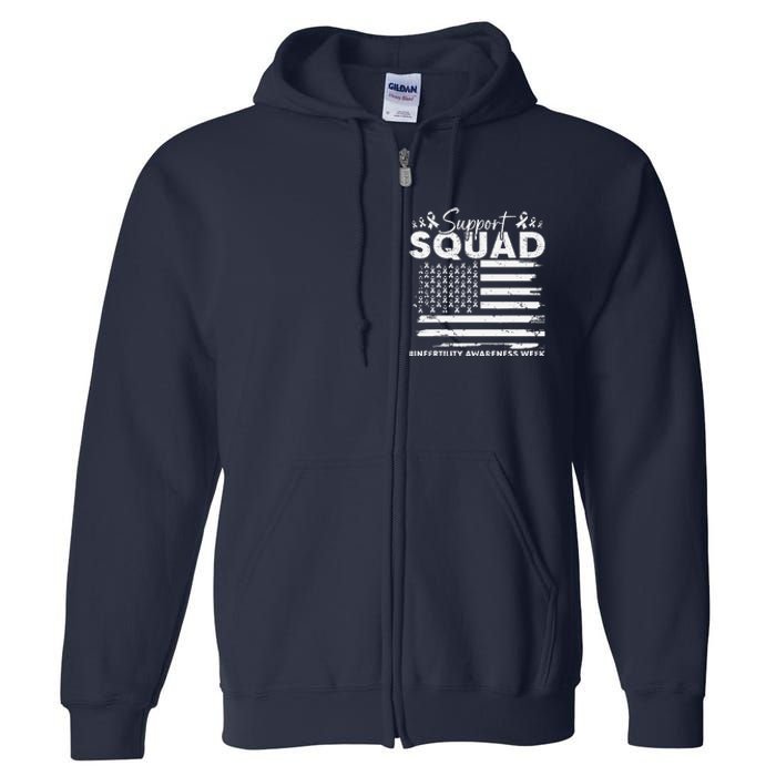 Orange Ribbon Support Infertility Awareness Squad Full Zip Hoodie