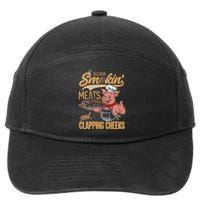 Old Rows Smokin' Meats And Clapping Cheeks Funny Pig Chef 7-Panel Snapback Hat