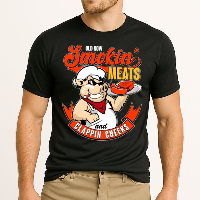 Old Row Smokin Meats And Clappin Cheeks Bbq Performance Shirt