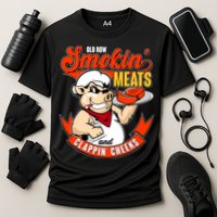 Old Row Smokin Meats And Clappin Cheeks Bbq Performance Shirt