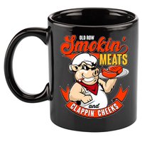 Old Row Smokin Meats And Clappin Cheeks Bbq 11oz C Handle Ceramic Mug