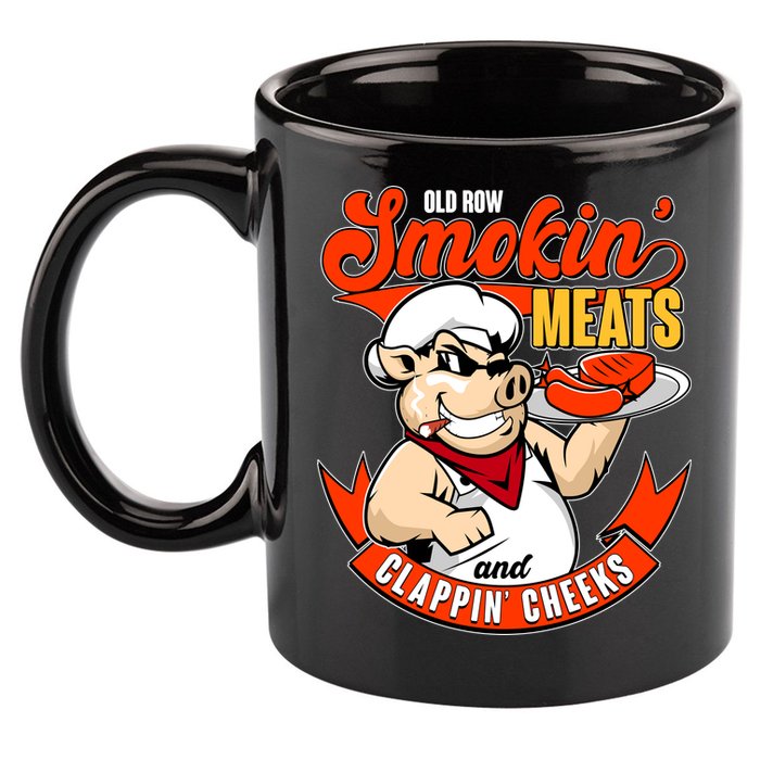 Old Row Smokin Meats And Clappin Cheeks Bbq 11oz C Handle Ceramic Mug