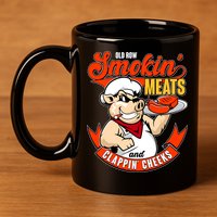 Old Row Smokin Meats And Clappin Cheeks Bbq 11oz C Handle Ceramic Mug