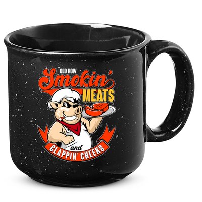 Old Row Smokin Meats And Clappin Cheeks Bbq 15oz Campfire Ceramic Mug