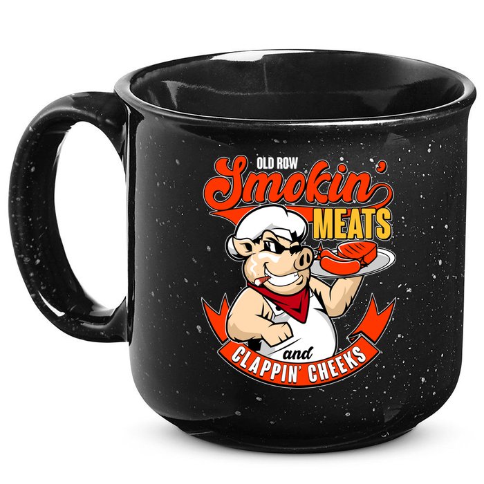Old Row Smokin Meats And Clappin Cheeks Bbq 15oz Campfire Ceramic Mug