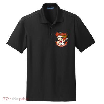 Old Row Smokin Meats And Clappin Cheeks Bbq Dry Zone Grid Polo