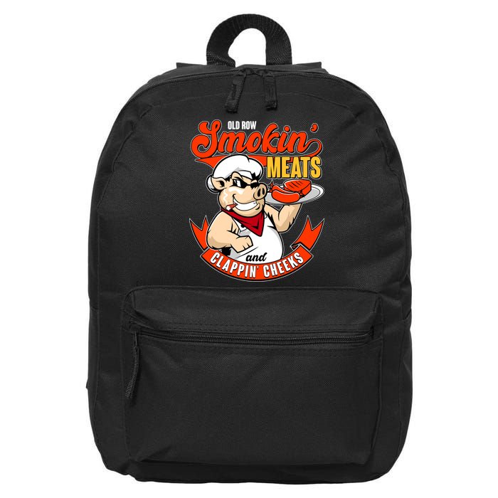 Old Row Smokin Meats And Clappin Cheeks Bbq 16 in Basic Backpack
