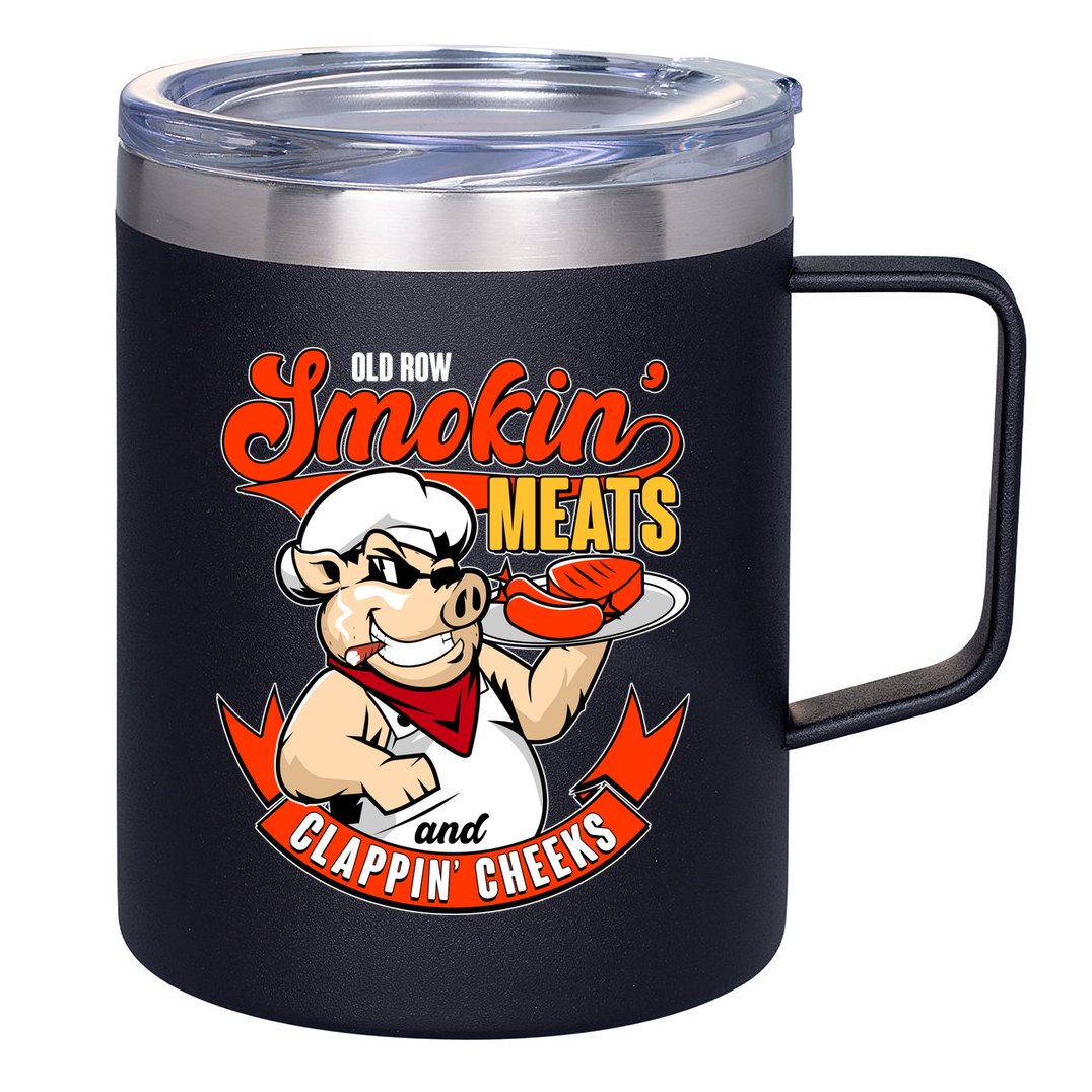 Old Row Smokin Meats And Clappin Cheeks Bbq 12oz Stainless Steel Coffee Mug