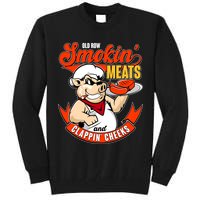 Old Row Smokin Meats And Clappin Cheeks Bbq Tall Sweatshirt