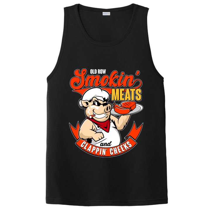 Old Row Smokin Meats And Clappin Cheeks Bbq PosiCharge Competitor Tank