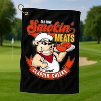 Old Row Smokin Meats And Clappin Cheeks Bbq Golf Towel
