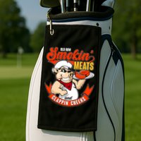 Old Row Smokin Meats And Clappin Cheeks Bbq Golf Towel