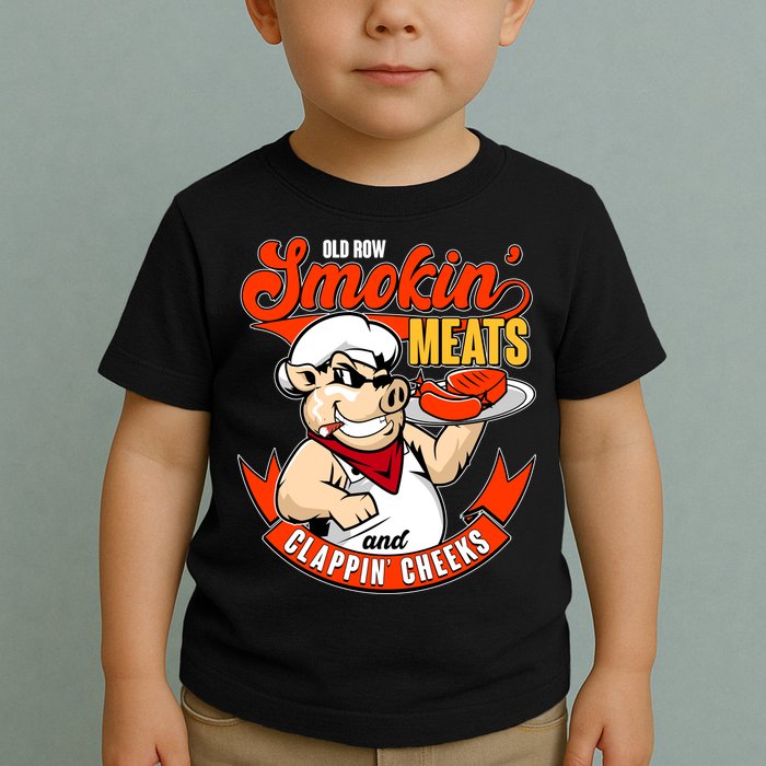 Old Row Smokin Meats And Clappin Cheeks Bbq Toddler T-Shirt