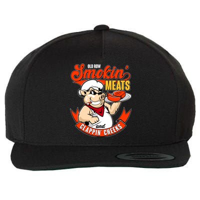 Old Row Smokin Meats And Clappin Cheeks Bbq Wool Snapback Cap