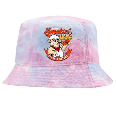 Old Row Smokin Meats And Clappin Cheeks Bbq Tie-Dyed Bucket Hat