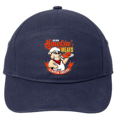 Old Row Smokin Meats And Clappin Cheeks Bbq 7-Panel Snapback Hat