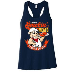 Old Row Smokin Meats And Clappin Cheeks Bbq Women's Racerback Tank