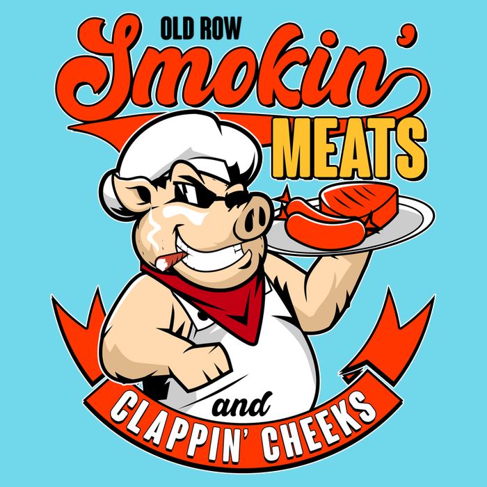 Old Row Smokin Meats And Clappin Cheeks Bbq Women's V-Neck T-Shirt
