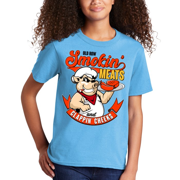 Old Row Smokin Meats And Clappin Cheeks Bbq Kids T-Shirt