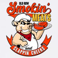 Old Row Smokin Meats And Clappin Cheeks Bbq Garment-Dyed Sweatshirt