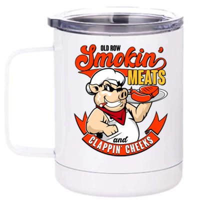 Old Row Smokin Meats And Clappin Cheeks Bbq 12 oz Stainless Steel Tumbler Cup