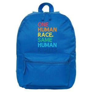 One Race Same Hu Rights Anti Racist Black Pride Cool Gift 16 in Basic Backpack