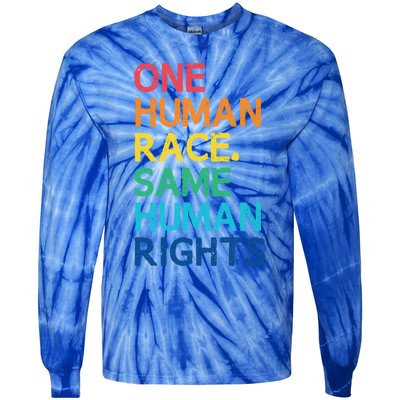 One Race Same Hu Rights Anti Racist Black Pride Cool Gift Tie-Dye Long Sleeve Shirt