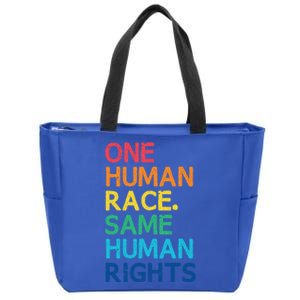 One Race Same Hu Rights Anti Racist Black Pride Cool Gift Zip Tote Bag