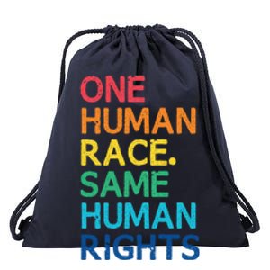 One Race Same Hu Rights Anti Racist Black Pride Cool Gift Drawstring Bag