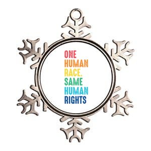 One Race Same Hu Rights Anti Racist Black Pride Gift Metallic Star Ornament