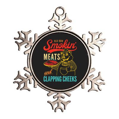 Old Row Smokin Meats And Clapping Cheeks Metallic Star Ornament