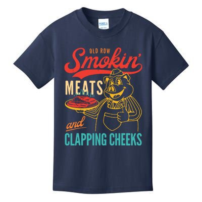 Old Row Smokin Meats And Clapping Cheeks Funny Kids T-Shirt