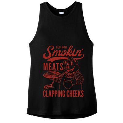 Old Row Smokin Meats And Clapping Cheeks Funny Old Row Smokin Meats And Clappi Ladies PosiCharge Tri-Blend Wicking Tank