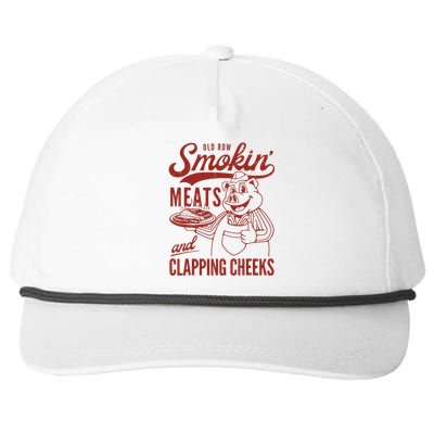 Old Row Smokin Meats And Clapping Cheeks Funny Old Row Smokin Meats And Clappi Snapback Five-Panel Rope Hat