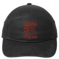 Old Row Smokin Meats And Clapping Cheeks Funny Old Row Smokin Meats And Clappi 7-Panel Snapback Hat