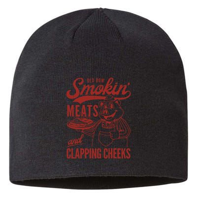 Old Row Smokin Meats And Clapping Cheeks Funny Old Row Smokin Meats And Clappi Sustainable Beanie