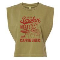 Old Row Smokin Meats And Clapping Cheeks Funny Old Row Smokin Meats And Clappi Garment-Dyed Women's Muscle Tee