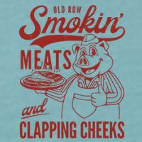 Old Row Smokin Meats And Clapping Cheeks Funny Old Row Smokin Meats And Clappi Sueded Cloud Jersey T-Shirt