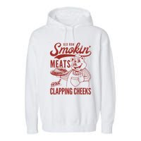 Old Row Smokin Meats And Clapping Cheeks Funny Old Row Smokin Meats And Clappi Garment-Dyed Fleece Hoodie