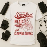 Old Row Smokin Meats And Clapping Cheeks Funny Old Row Smokin Meats And Clappi Performance Shirt