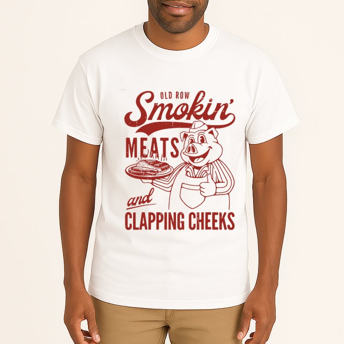 Old Row Smokin Meats And Clapping Cheeks Funny Old Row Smokin Meats And Clappi Tall T-Shirt