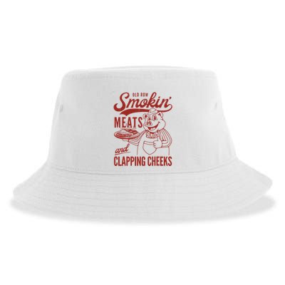 Old Row Smokin Meats And Clapping Cheeks Funny Old Row Smokin Meats And Clappi Sustainable Bucket Hat