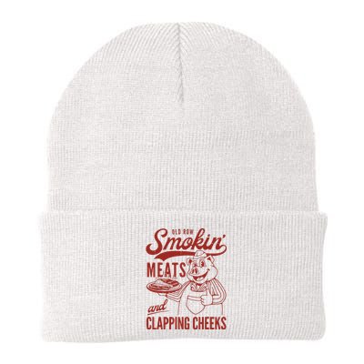 Old Row Smokin Meats And Clapping Cheeks Funny Old Row Smokin Meats And Clappi Knit Cap Winter Beanie