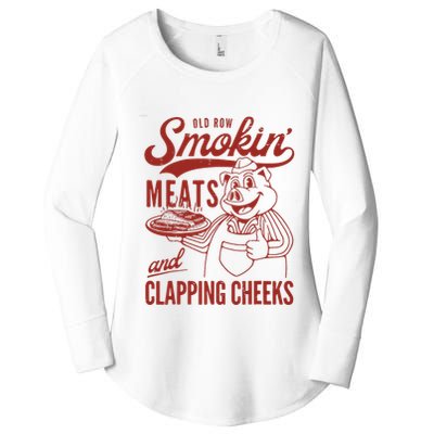 Old Row Smokin Meats And Clapping Cheeks Funny Old Row Smokin Meats And Clappi Women's Perfect Tri Tunic Long Sleeve Shirt