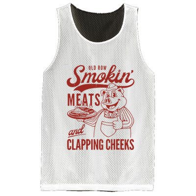Old Row Smokin Meats And Clapping Cheeks Funny Old Row Smokin Meats And Clappi Mesh Reversible Basketball Jersey Tank
