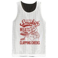 Old Row Smokin Meats And Clapping Cheeks Funny Old Row Smokin Meats And Clappi Mesh Reversible Basketball Jersey Tank