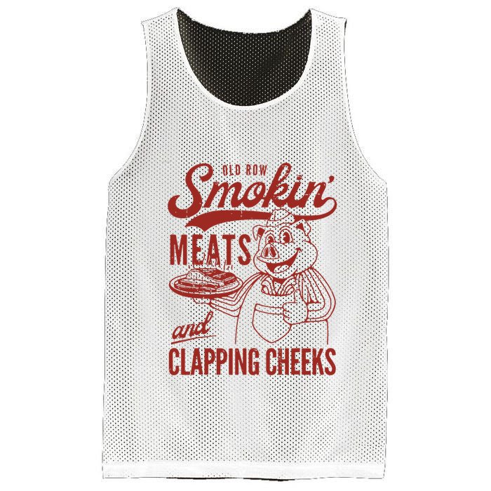 Old Row Smokin Meats And Clapping Cheeks Funny Old Row Smokin Meats And Clappi Mesh Reversible Basketball Jersey Tank