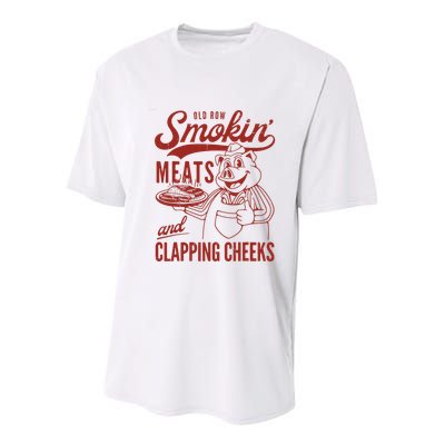 Old Row Smokin Meats And Clapping Cheeks Funny Old Row Smokin Meats And Clappi Youth Performance Sprint T-Shirt